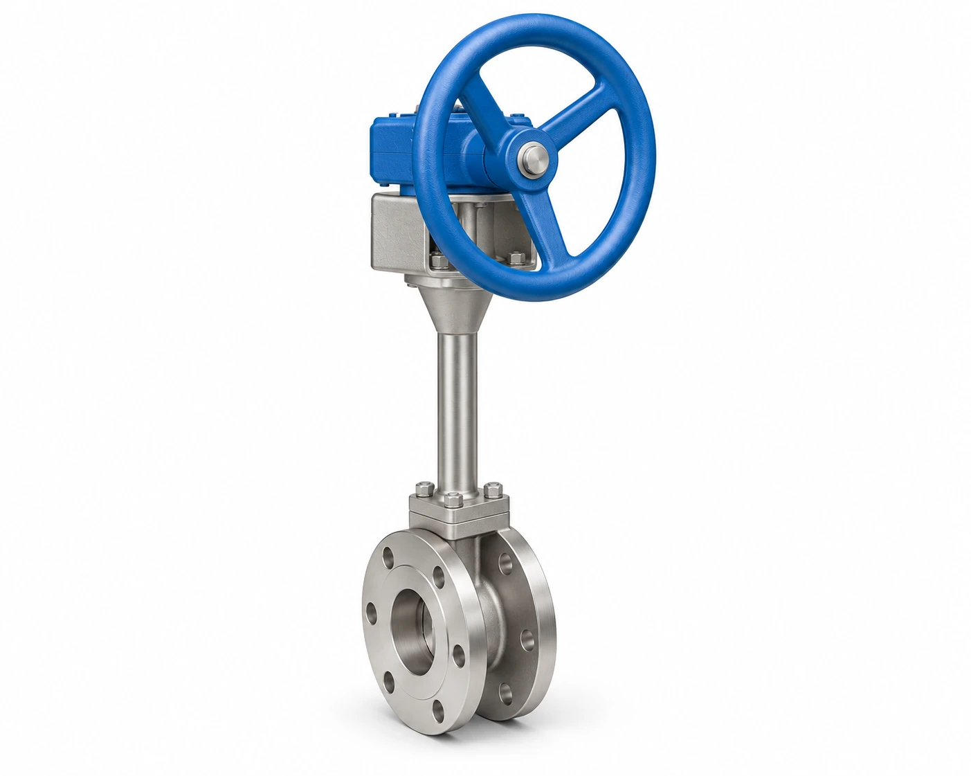 Triple-eccentric cryogenic butterfly valve · flanged — reference-based product illustration, Flanged