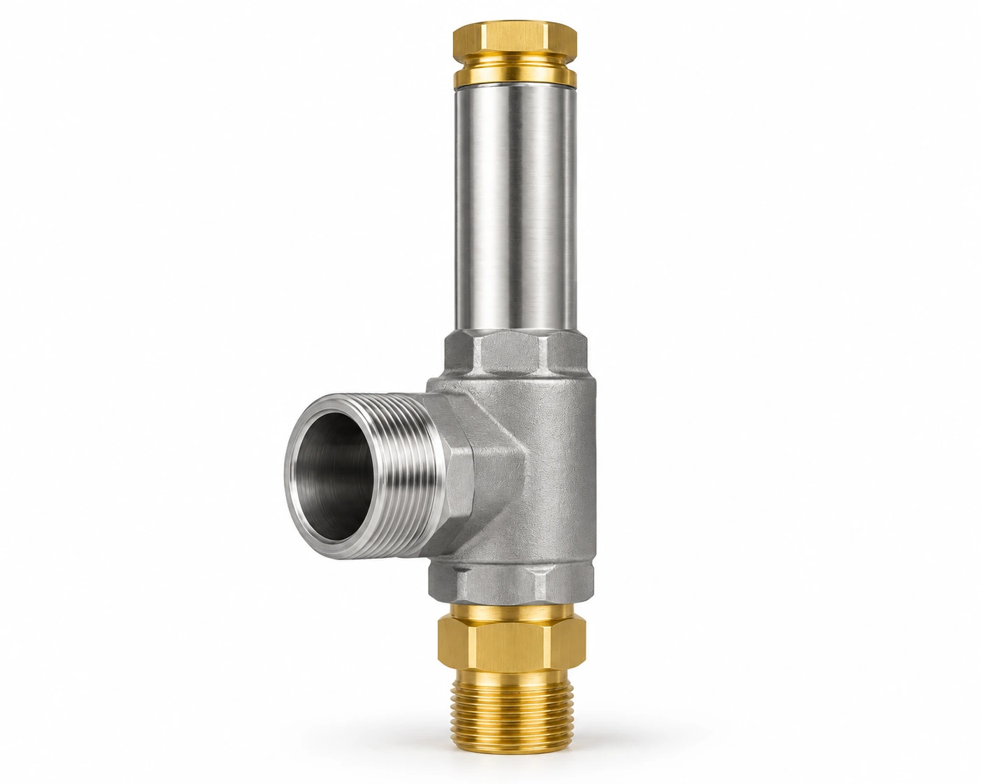 Cryogenic safety valve · male BSP/NPT — reference-based product illustration, Male BSP / NPT threaded
