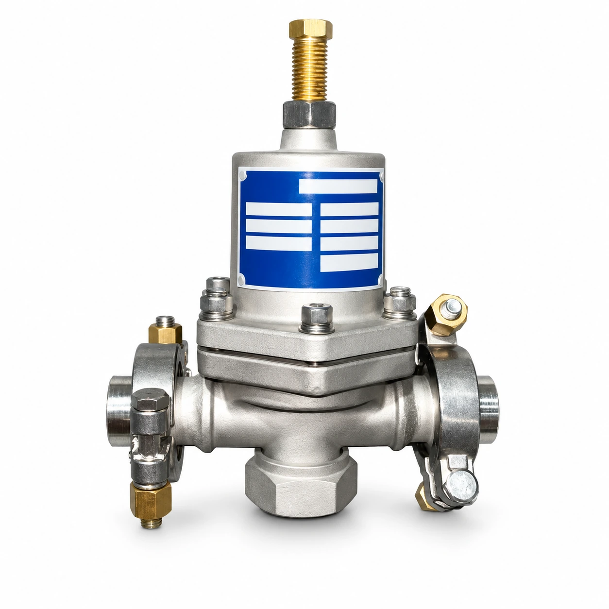 Cryogenic pressure-building valve — reference-based product illustration, Threaded / union